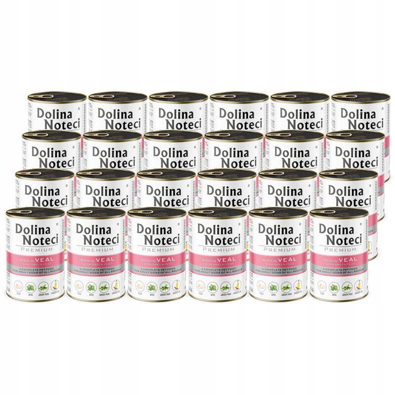 Krmivo pro psy Dolina Noteci Premium bohaté na telecí maso sada 24 x 400 g