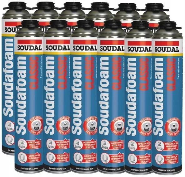 Soudal Pištoľová Pena Soudafoam 750 ML Classic 12 ks