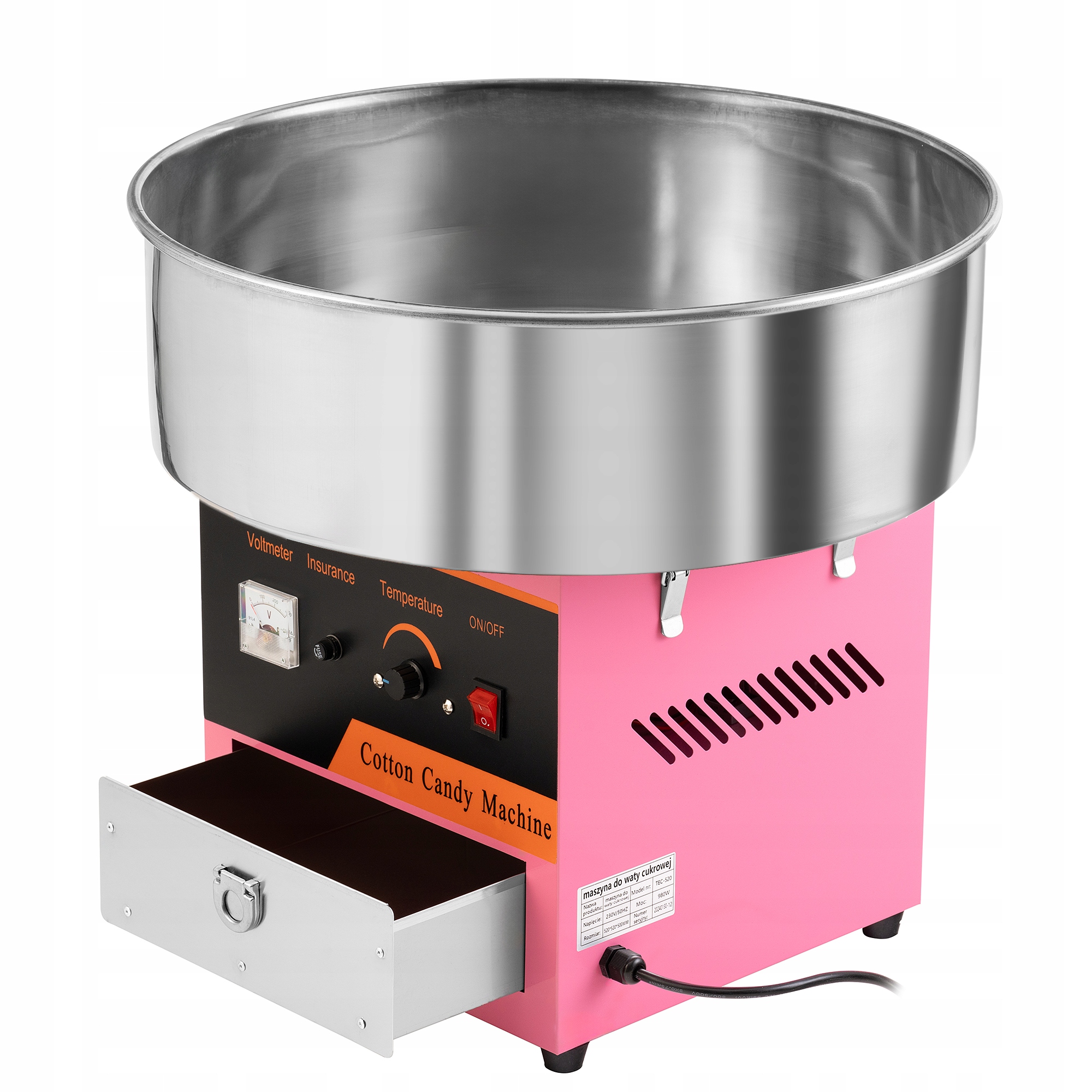 MASZYNA MASZYNKA DO WATY CUKROWEJ PROFESJONALNA ELEKTRYCZNA 980W Marka inna