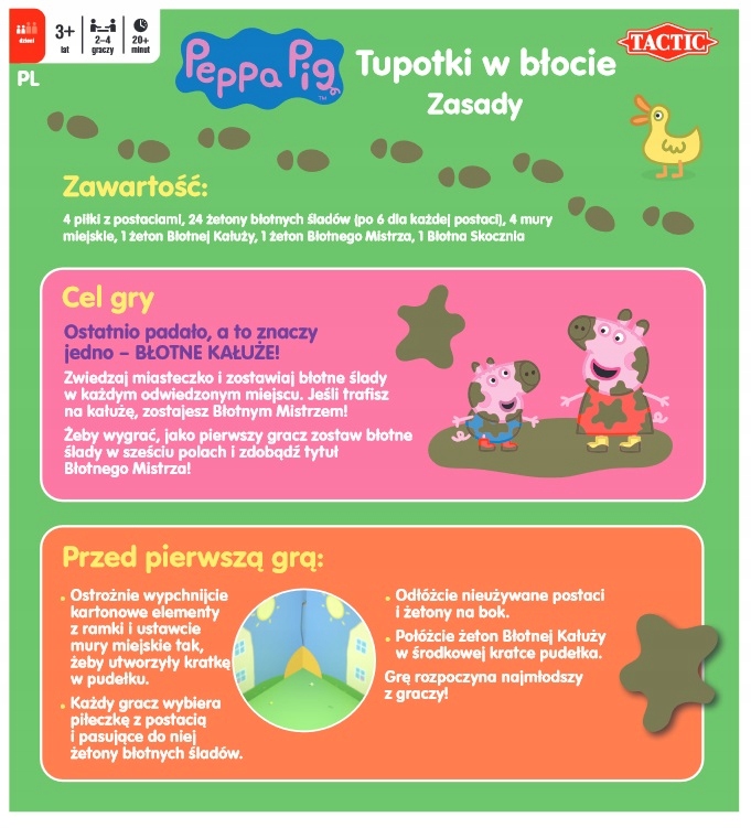 Tactic Gra Świnka Peppa Tupotki w błocie Typ Podstawa