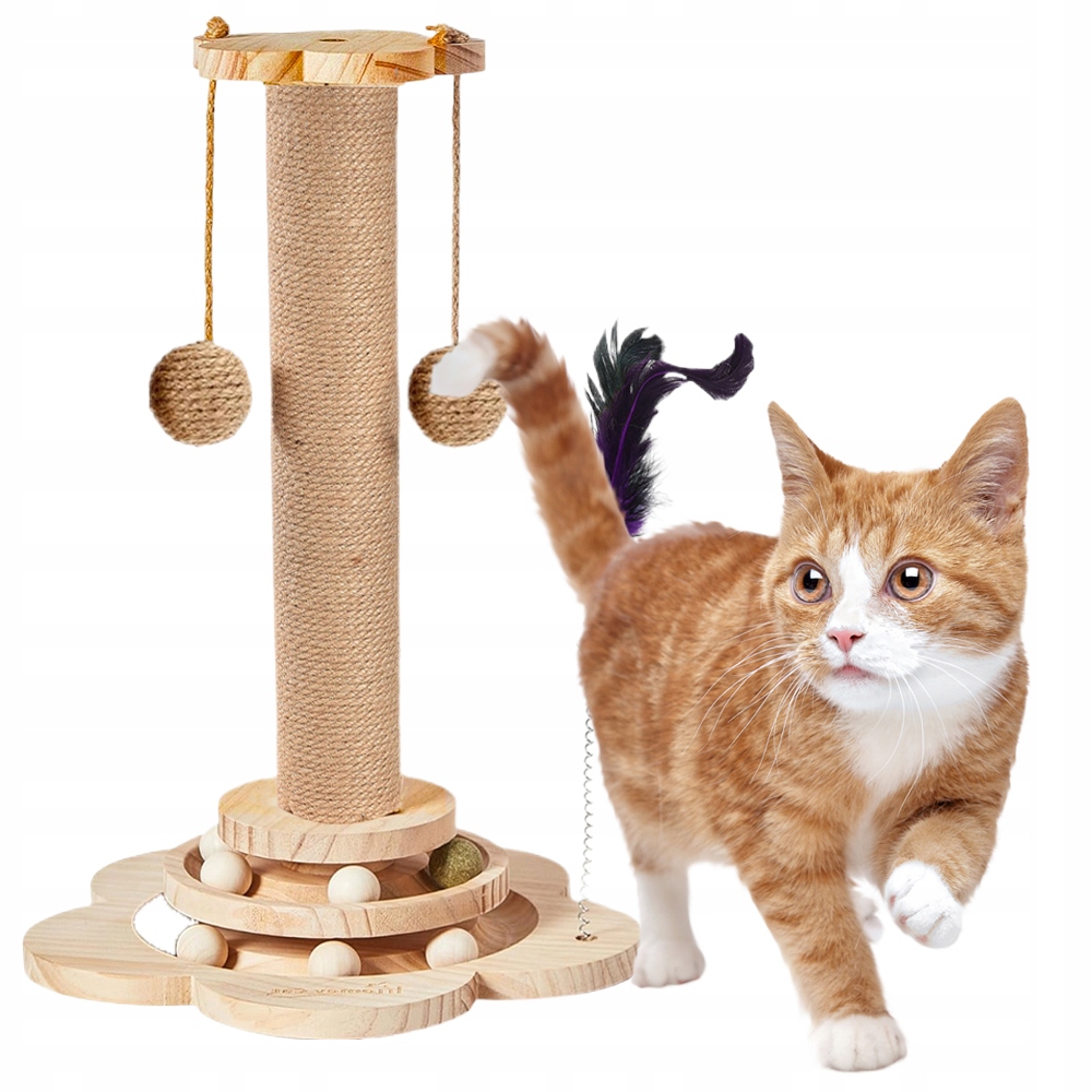 Levně Škrabadlo Pro Kočky Vysoké 44.5 CM Sisal Pelíšek Sloupek Hračka