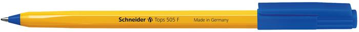 Guľôčkové pero &quot;Tops 505 F&quot;, modrá, 0,5mm, s uzáverom, SCHNEIDER