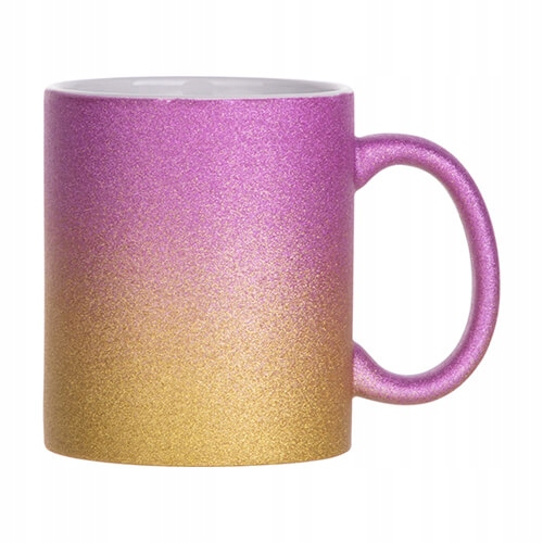 

Kubek 330 ml z brokatem do sublimacji złoto-różowy