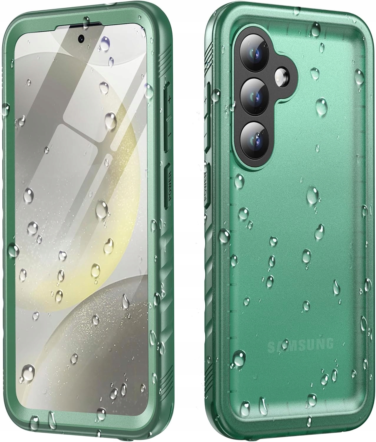 Cozycase etui wodoodporne 360 do Samsung Glaxy S24 S25 pół mat zielone