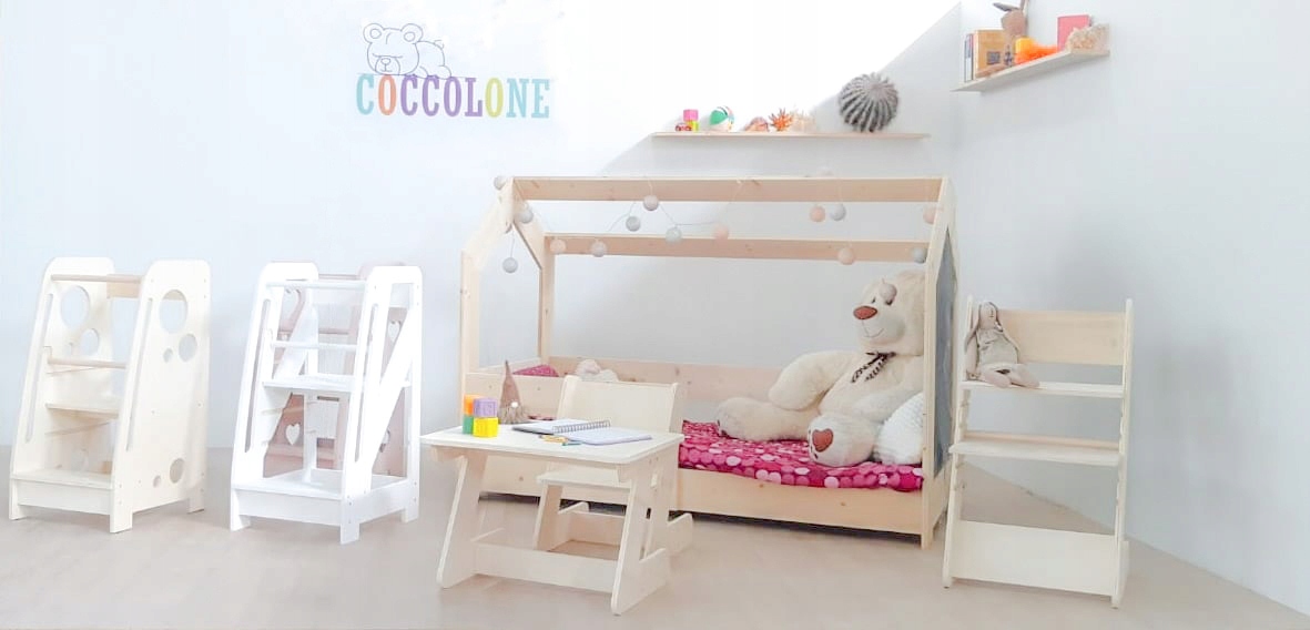 KOMPLET Krzesełko Stolik Z COCCOLONE Wysokość krzesła 52 cm