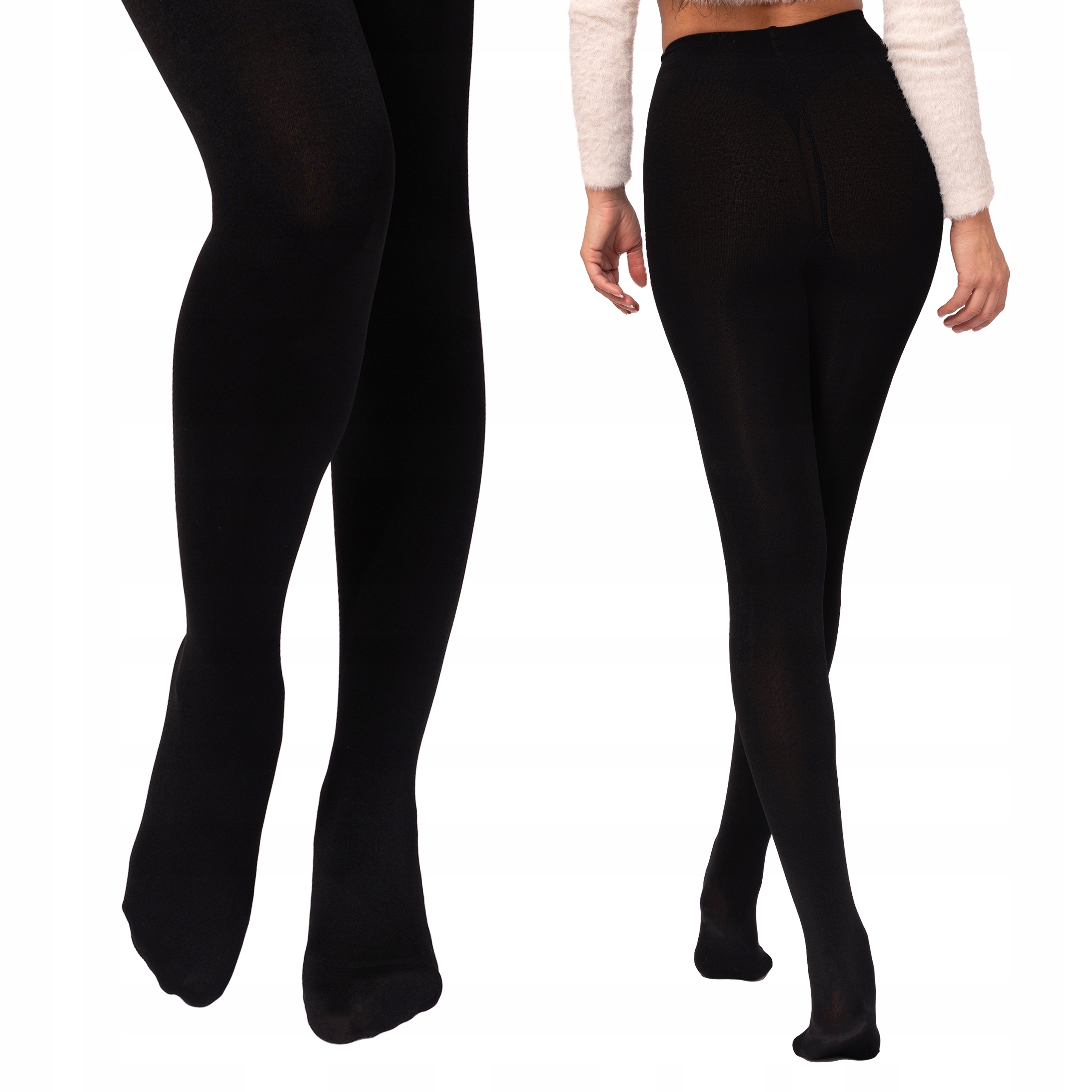 Piro Punčocháče zateplené Polarem teplé pohodlné Velbloudí Vlna černé