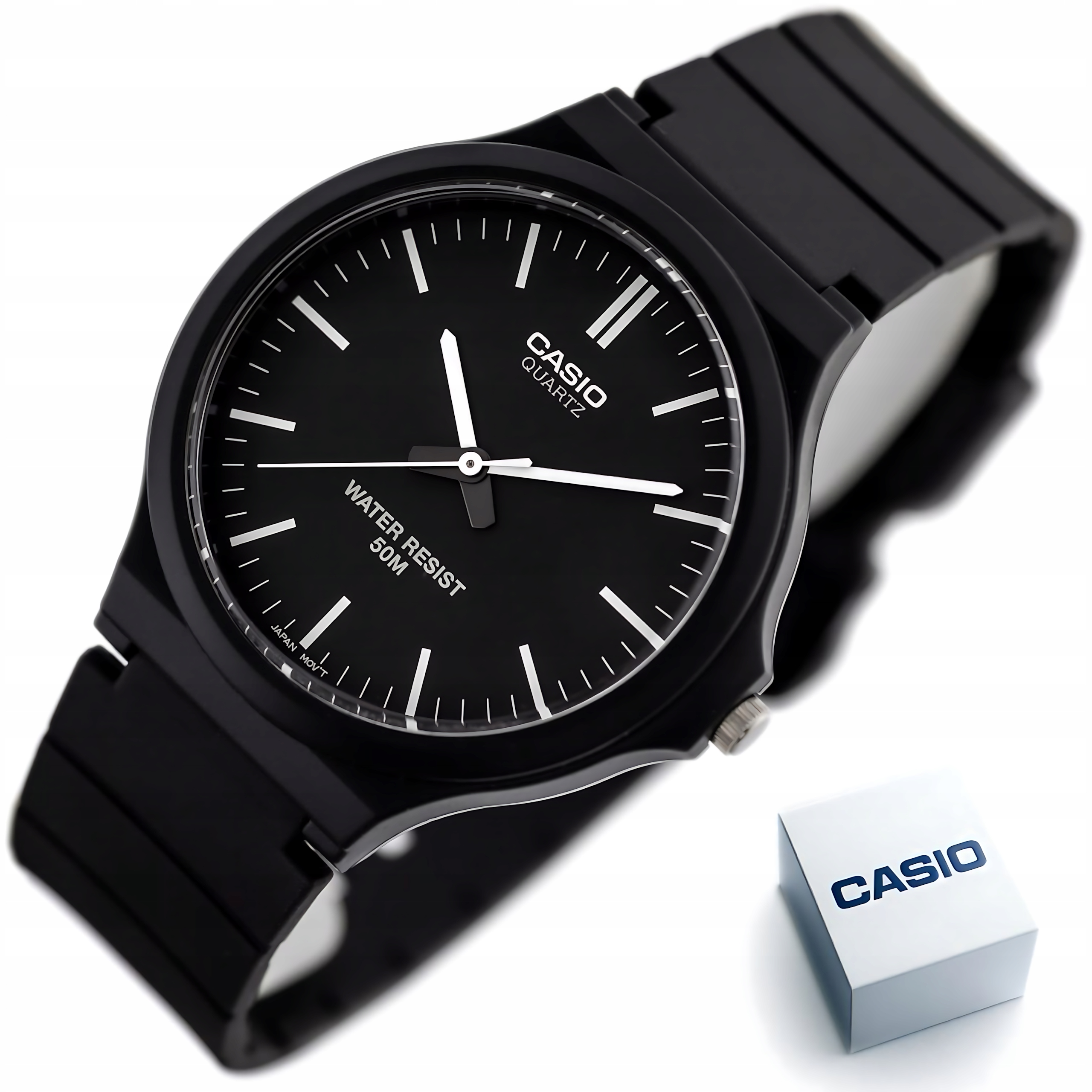 Pánské Hodinky Casio MW-240-1E Klasické Černé Vodotěsné WR50 Krabička