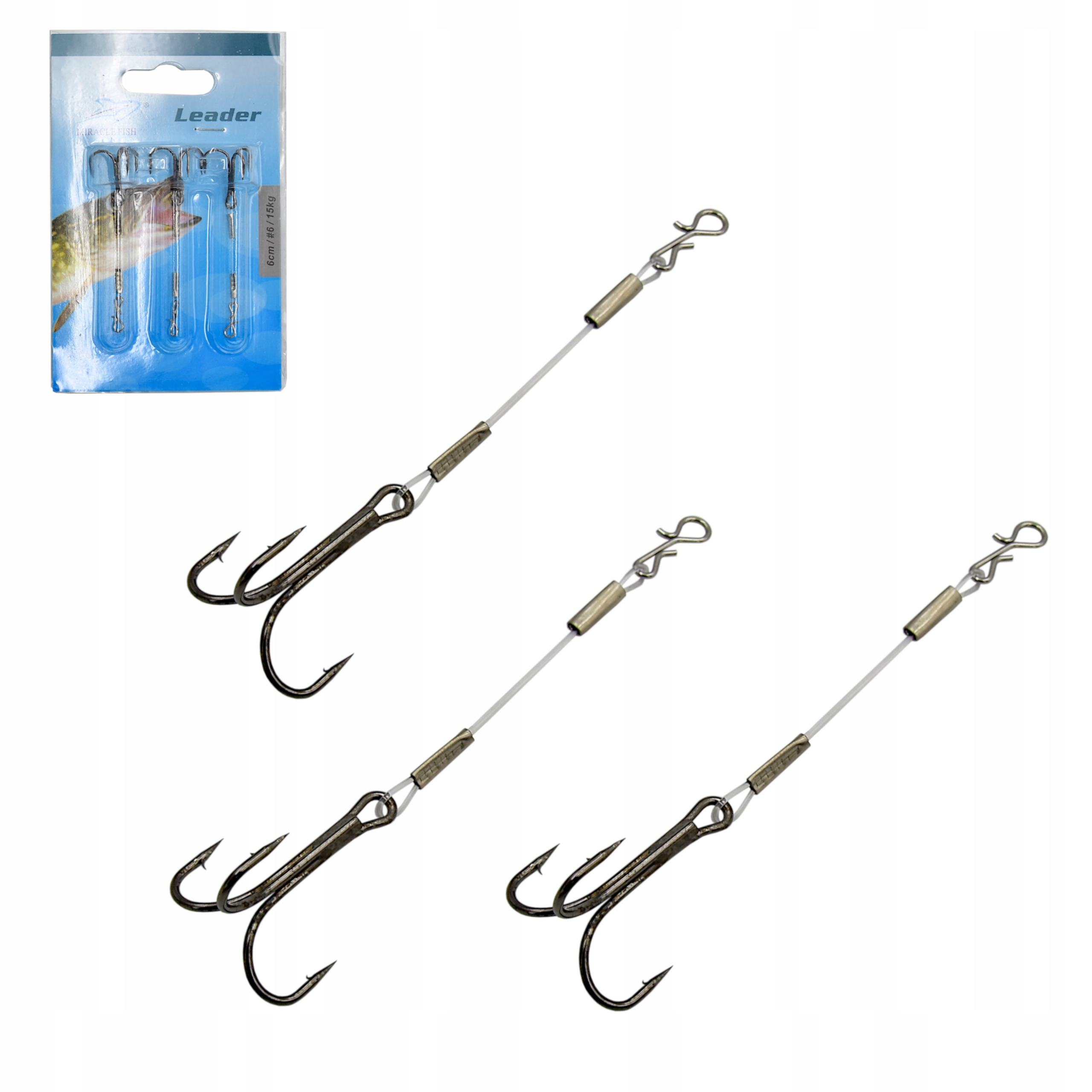 

3 x Dozbrojka kotwica #6 żyłka 15 kg 6 cm