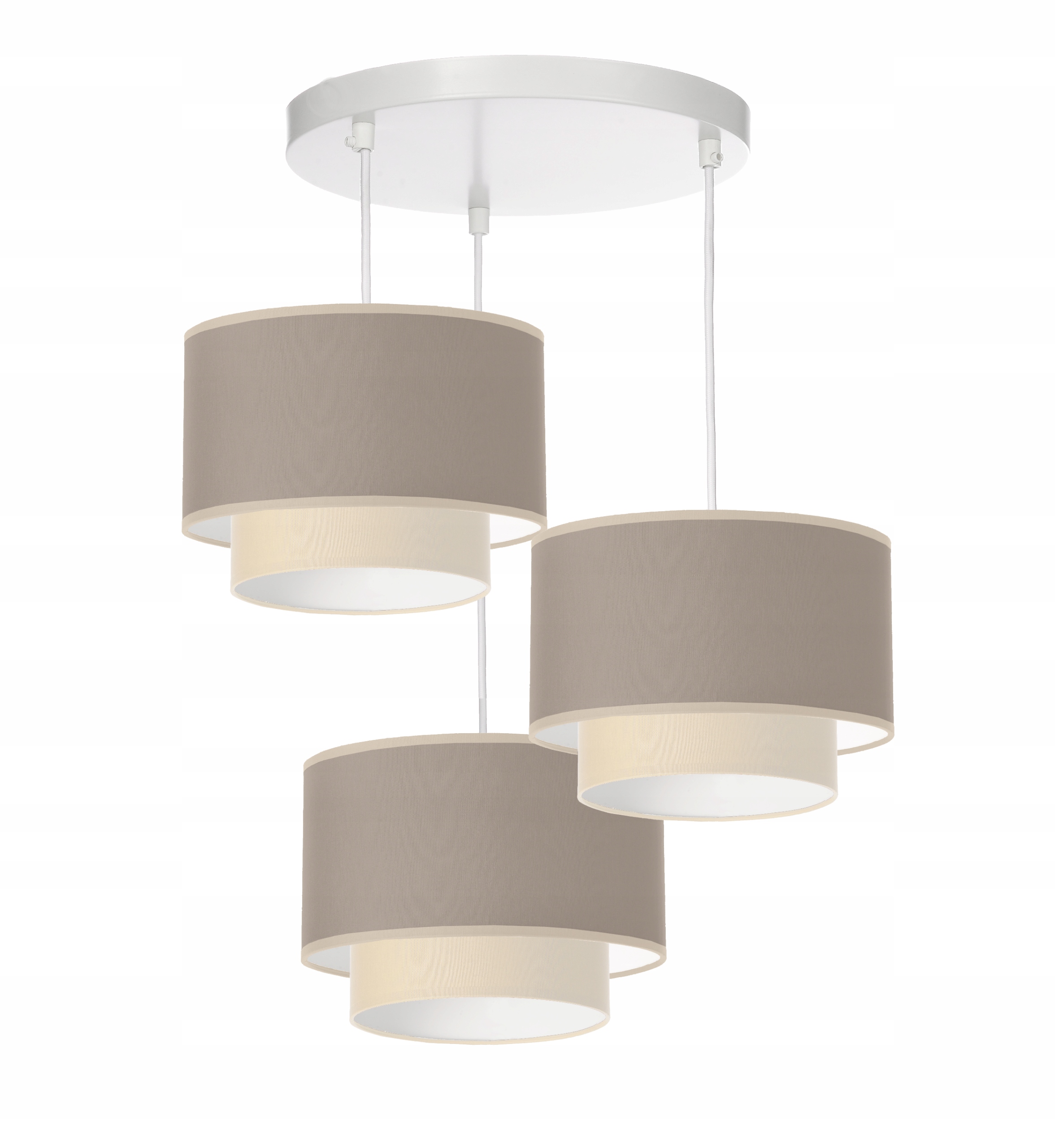 Závěsné Stropní Svítidlo Lustr Tarja Abažur Béžová Kašmír Duo Edison Led E27