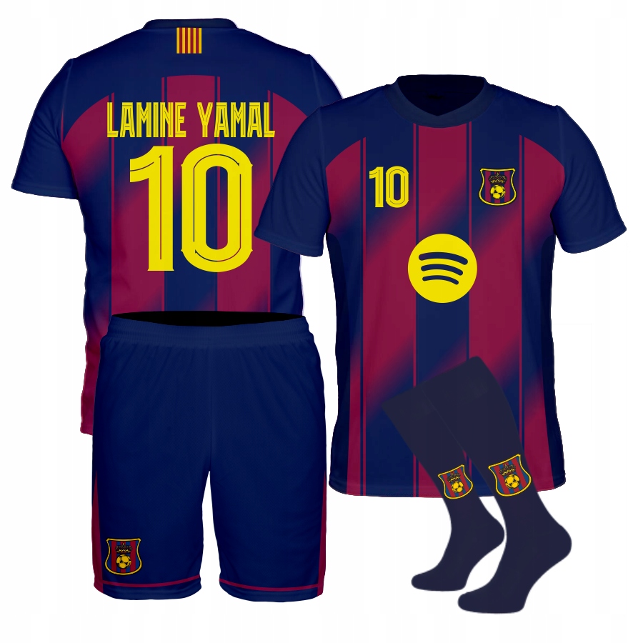Yamal Barcelona outfit tričko, kraťasy štulpny velikost 146