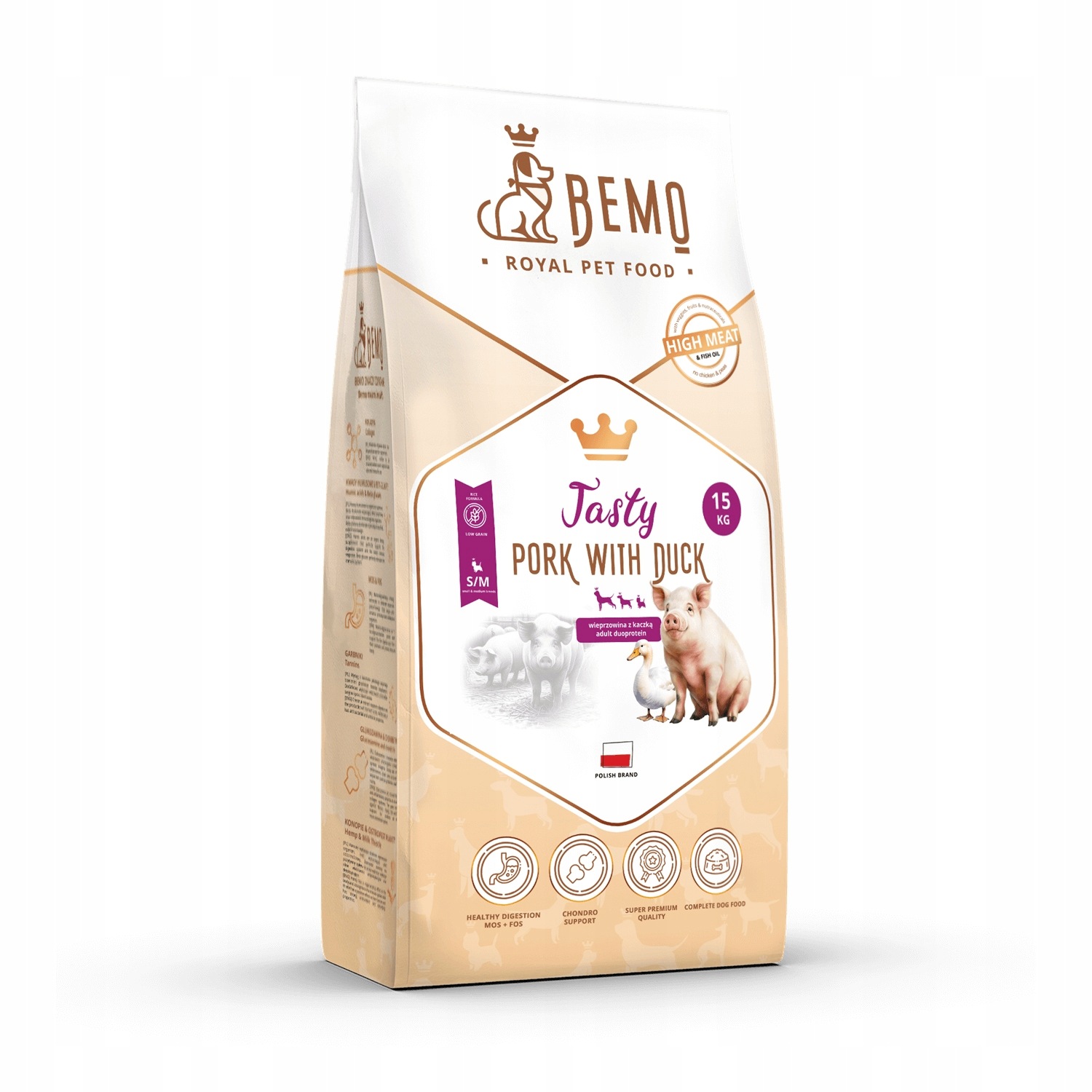 Bemo Tasty krmivo pro dospělé psy, vepřové a kachní maso S/m 15 kg