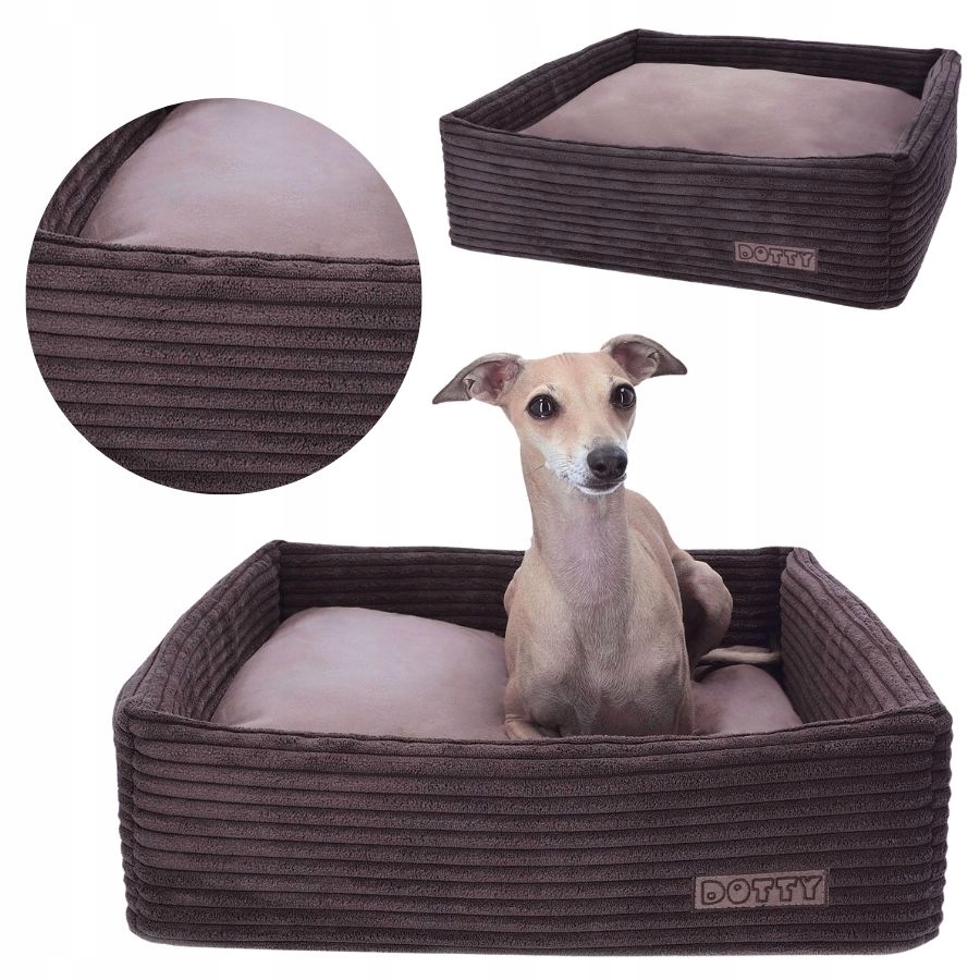Levně Pelíšek pro psa pro kočky gauč pohovka pro psa Dotty čokoládově hnědá M