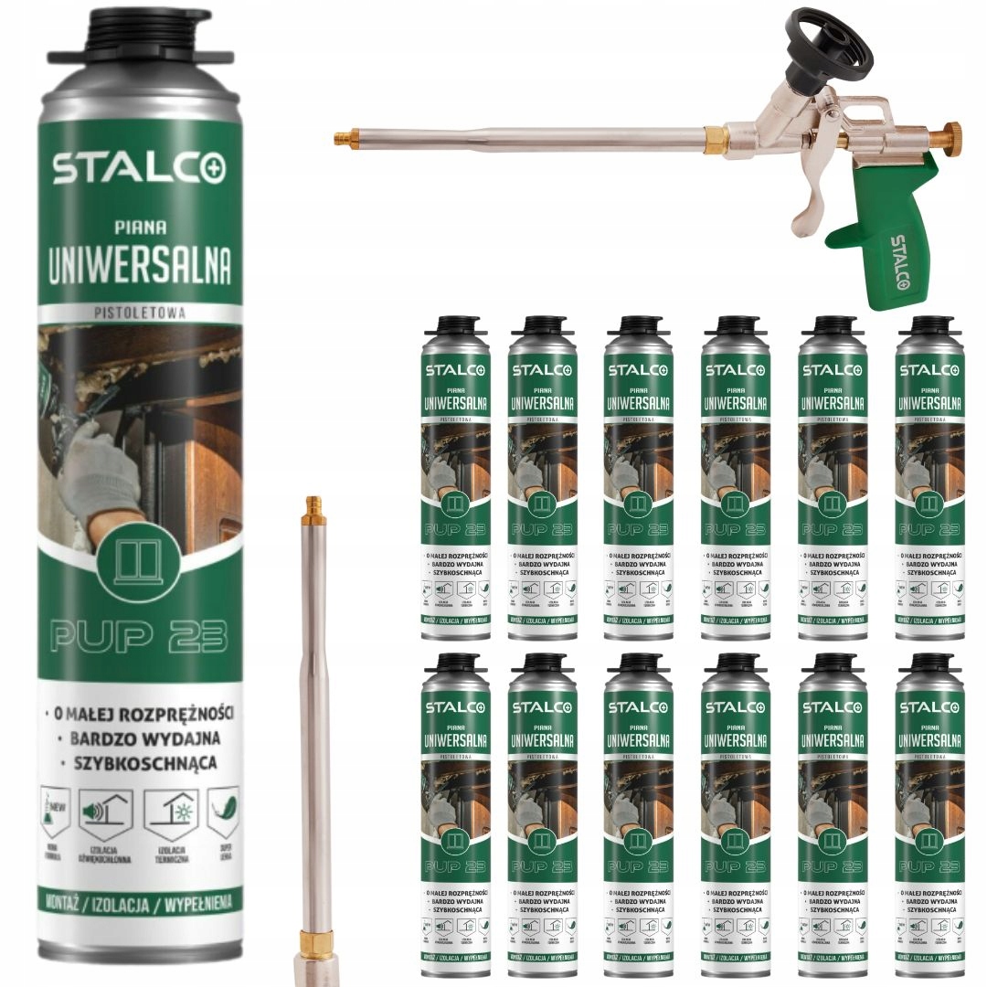 12x Stalco Pěna univerzální montážní pistolová 750ml pěnová pistole