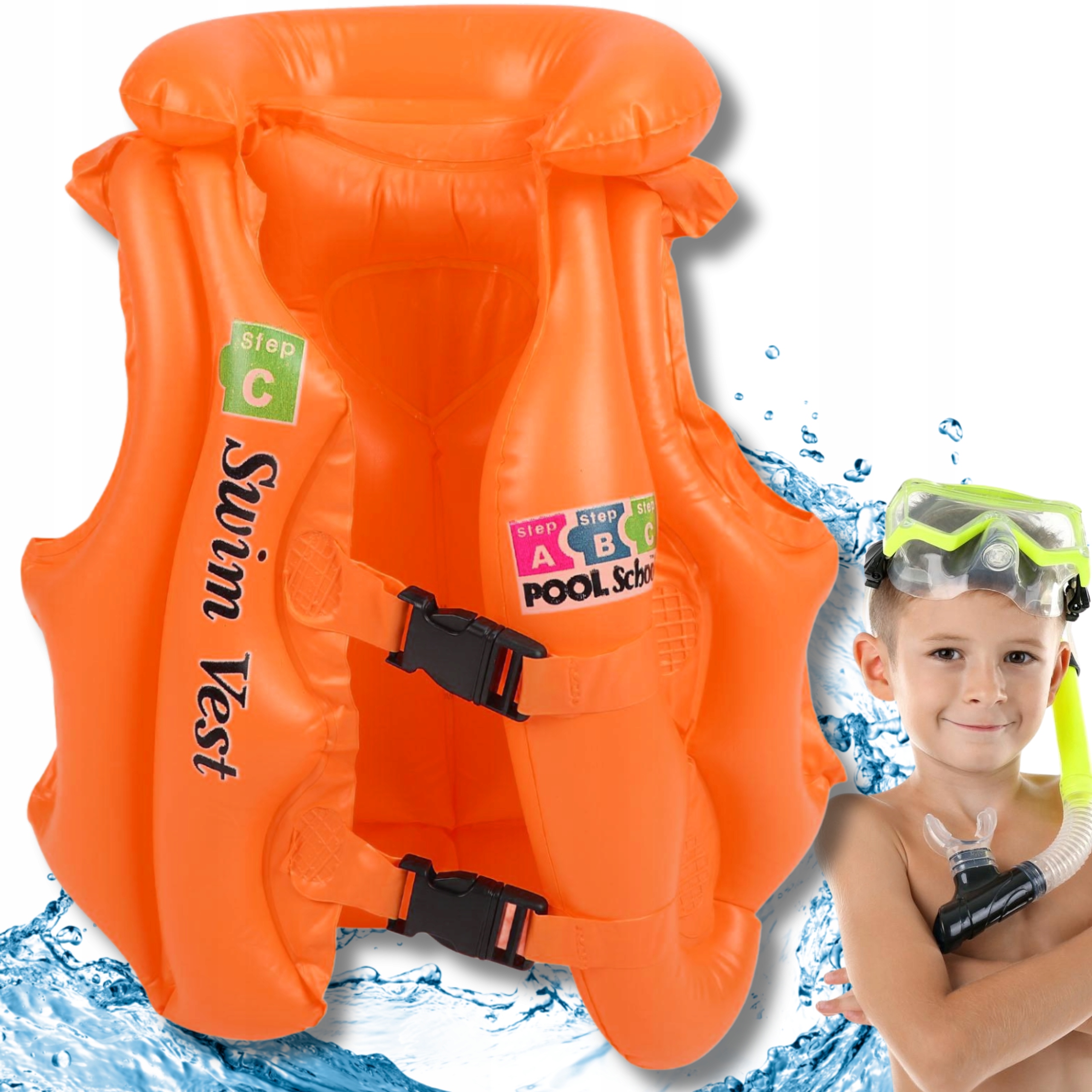 KAMIZELKA DMUCHANA DO NAUKI PŁYWANIA RATUNKOWA KAPOK DLA DZIECI BASEN