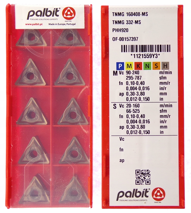 PŁYTKI TNMG 160408-MS PHH920 STAL NIERDZEWNA INOX STOPY DO NOŻY TOKARSKICH Kod producenta OF-00157397