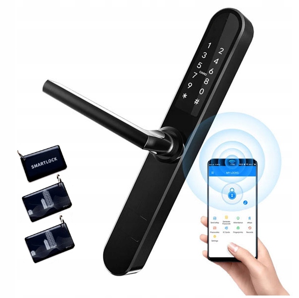 Elektronický Zámek Digitální Klika Kód Šifra Černá Hato TA-311