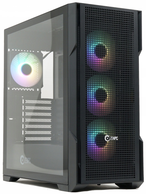 Obudowa do komputera Zenpc Apex Tg Black 4x Fander P12 Pwm Pst Argb