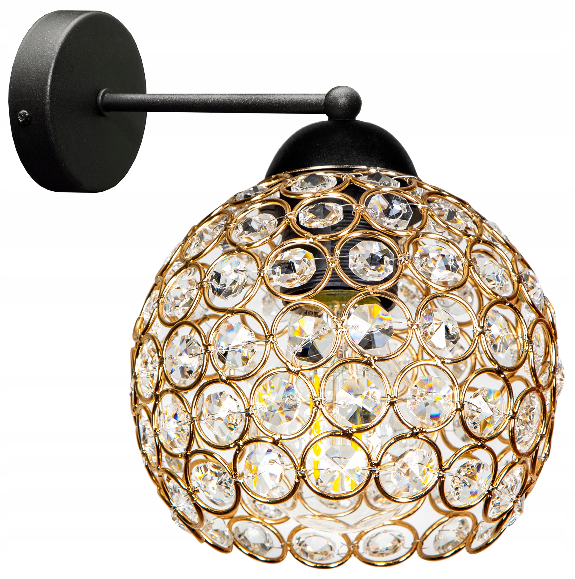 NOWOCZESNA SZKLANA LAMPA ŚCIENNA KINKIET KULA LED
