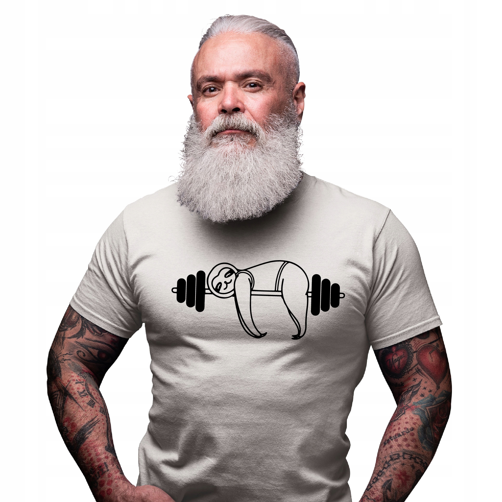 

Koszulka Trening Siłownia Leniwiec Sztanga