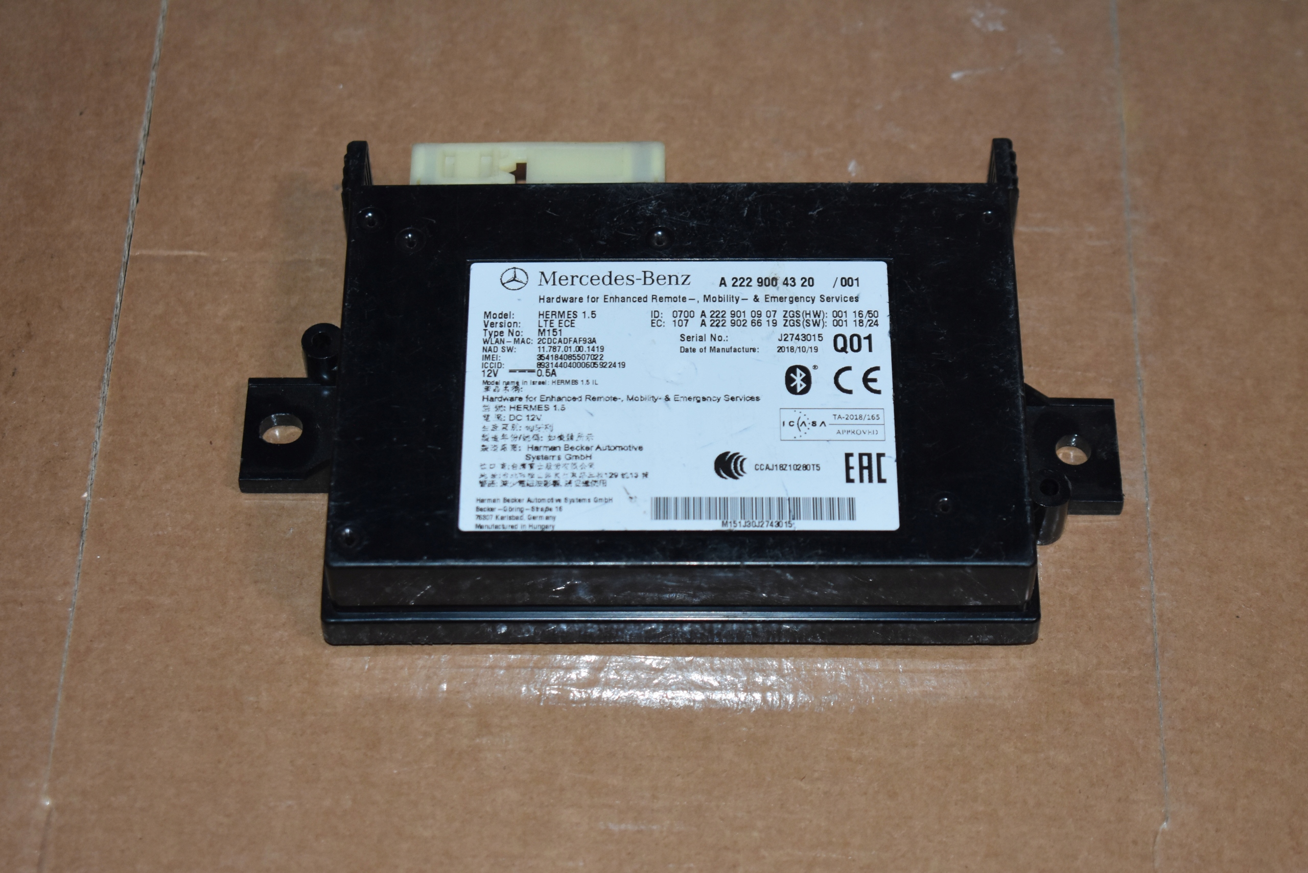 IDEALNY modulo TELEMATIC MERCEDES W213 W205 1 9