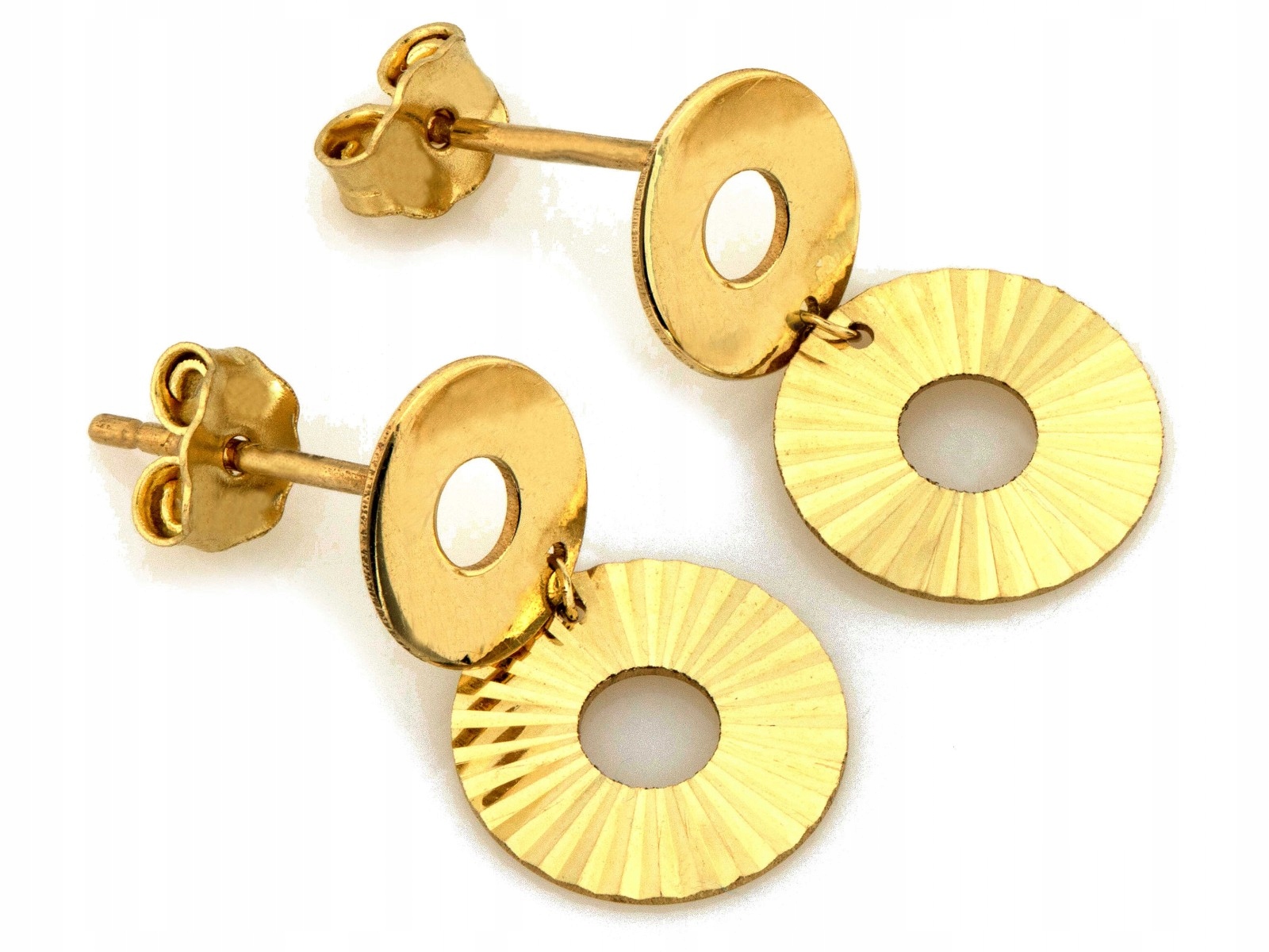 Zlaté Náušnice ryzost 585 s kroužky, hmotnost 1,47g, jako dárek