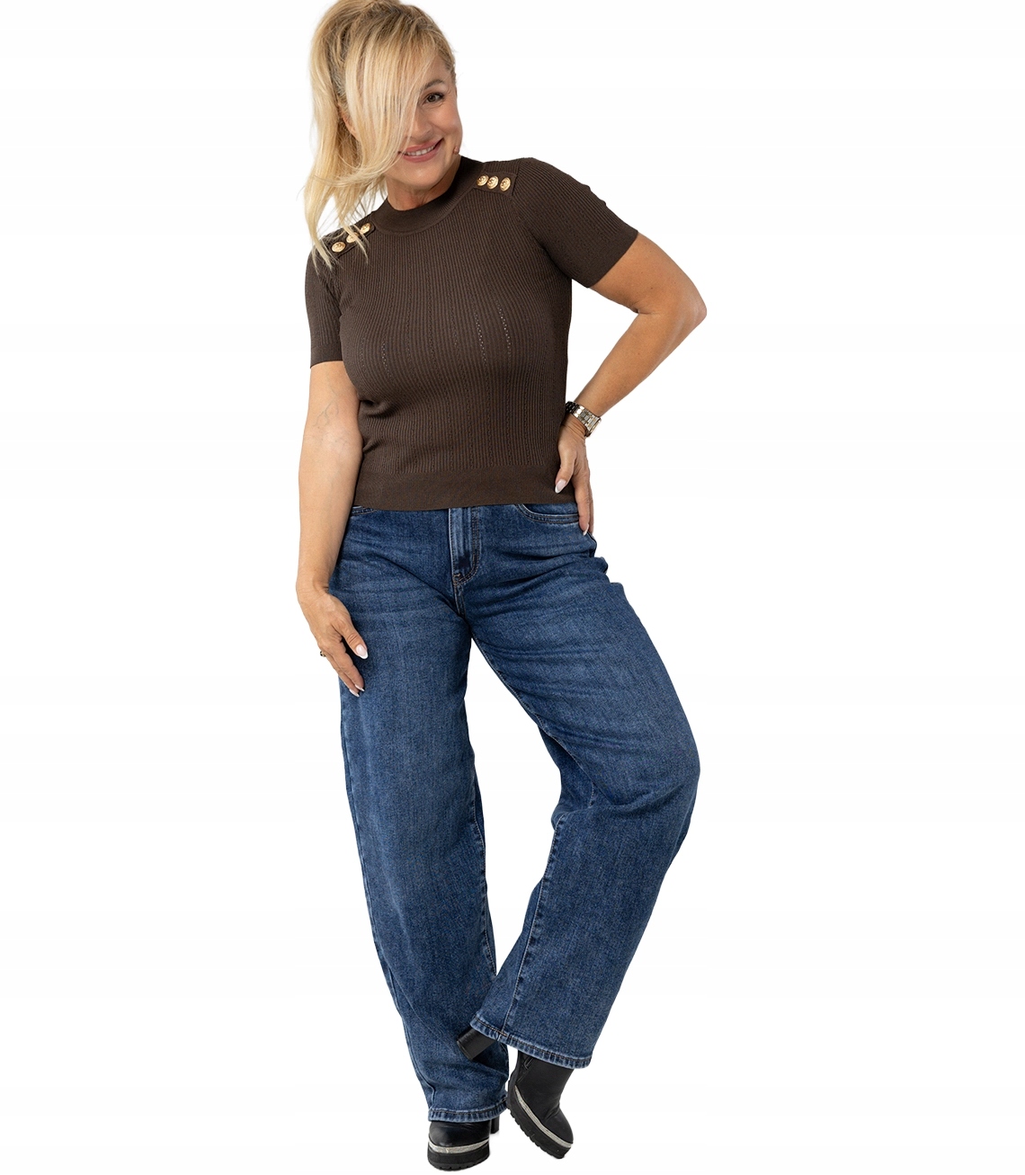 Tmavě modré dámské džíny balloon barrel banána fit Clara 36