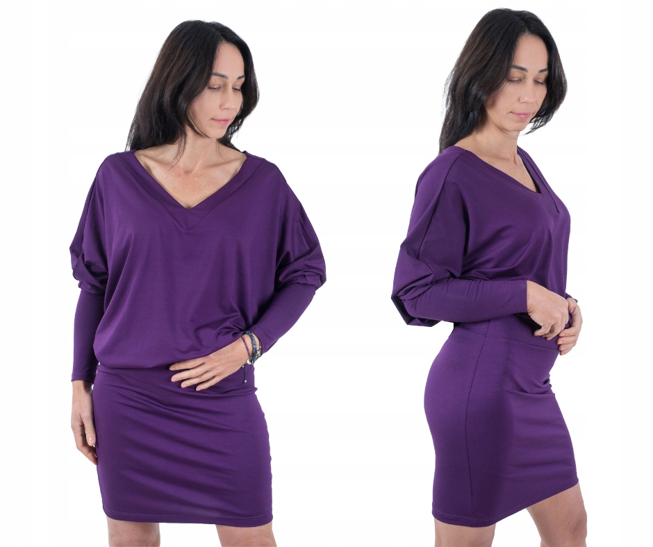 Sukienka nietoperz dzianinowa oversize, polski producent, 2XL 3XL