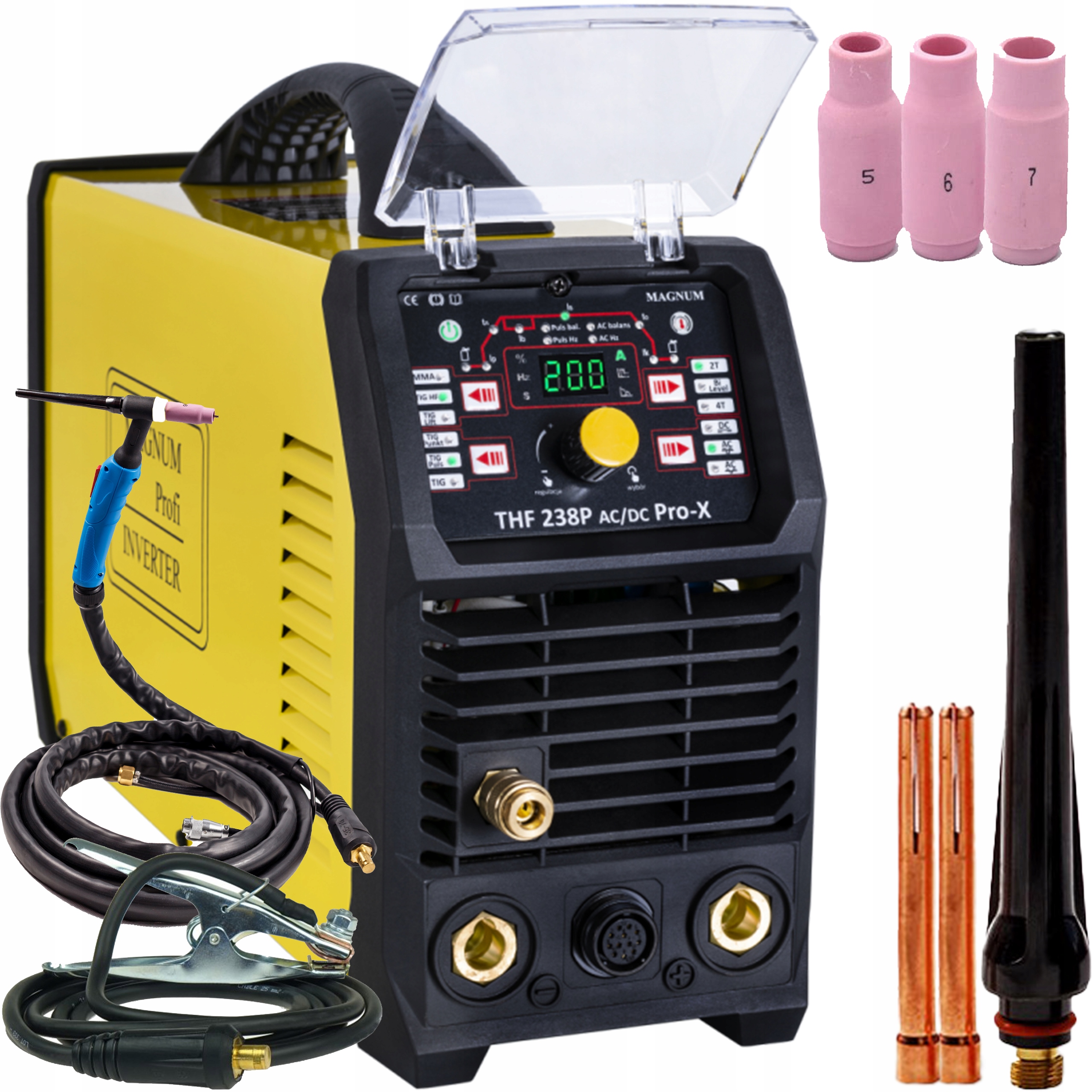Svářečka Magnum Thf 238 Pro-x Ac/dc Tig Hf Puls Igbt 200A 230V pro hliník