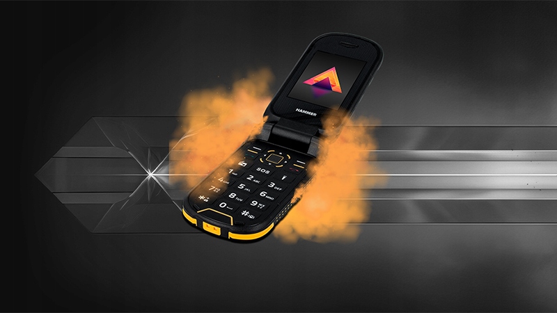 Hammer BOW LTE (4G) Odporny telefon z klapką radio latarka +STACJA Komunikacja Bluetooth Wi-Fi