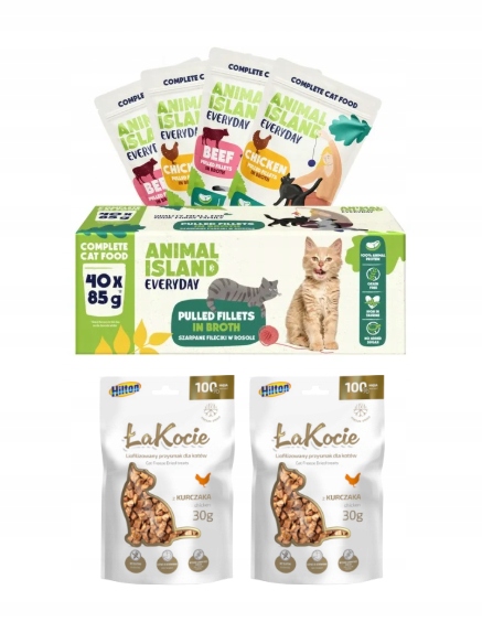 Levně Animal Island Menu Box Hovězí Kuře 40x85 g pamlsek Hilton 2x30 g