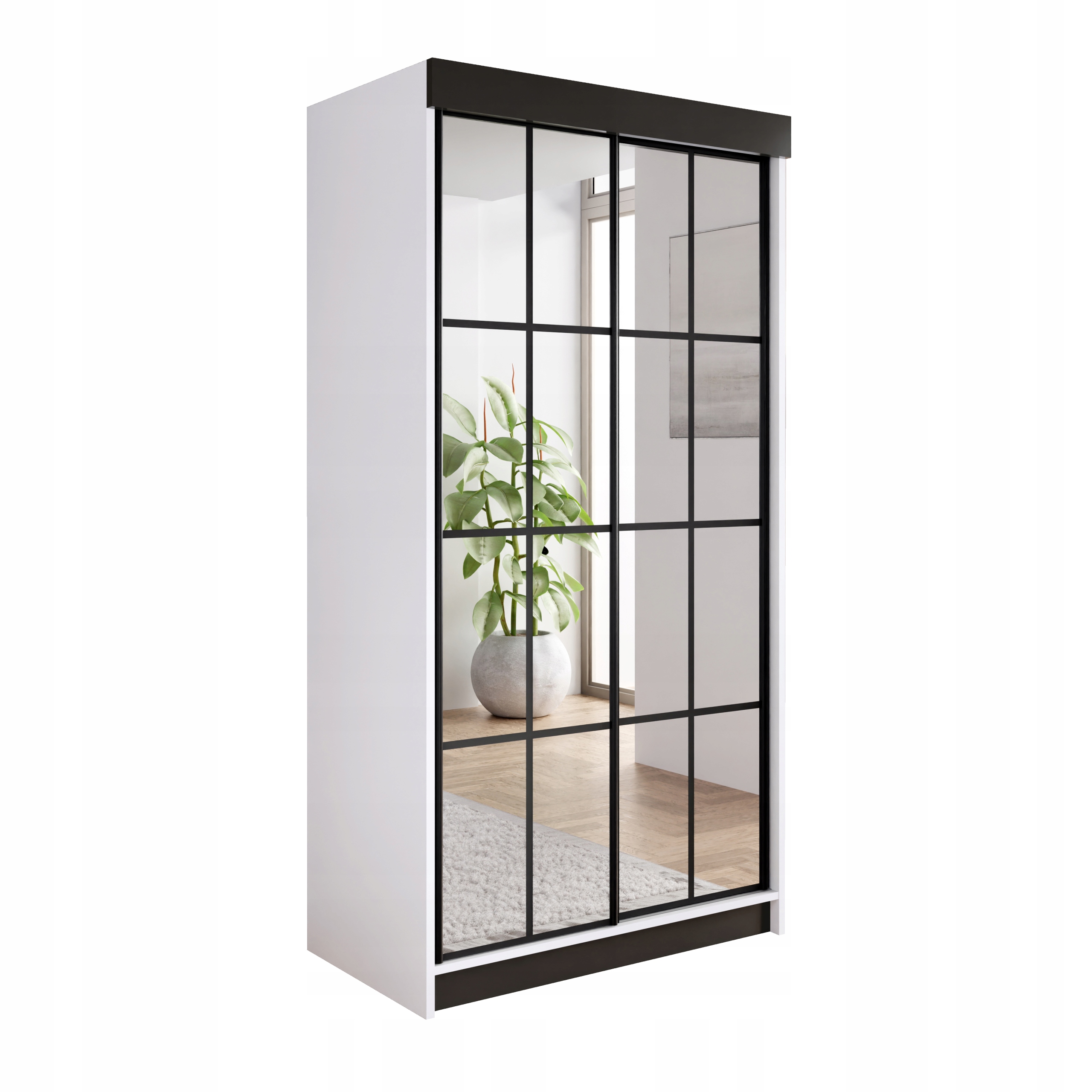 Skříň skříň se zrcadlem Bari 2 bílá 100 se zrcadly