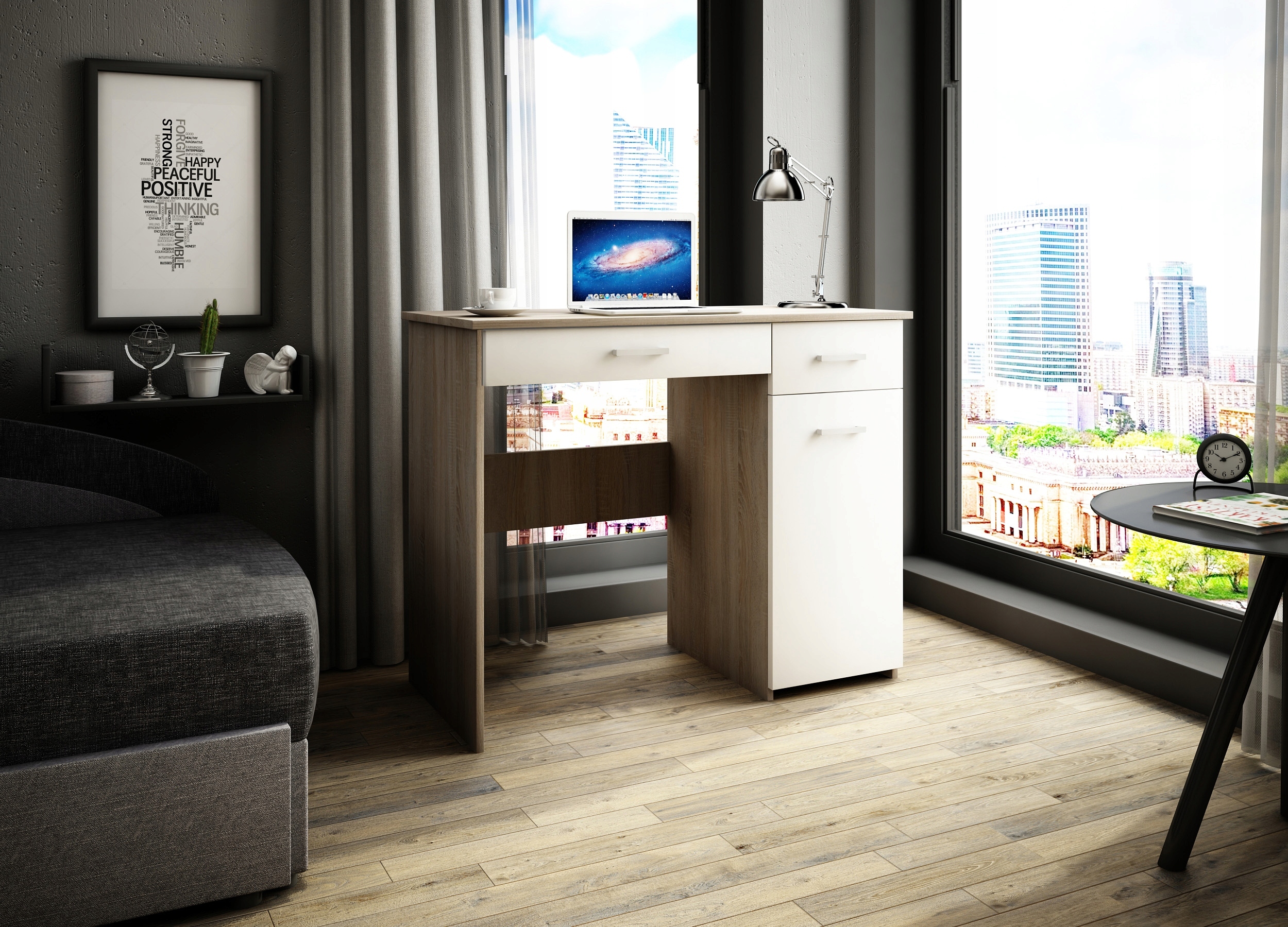 BIURKO ADAŚ DĄB SONOMA SZKOLNE LAPTOP UNIWERSALNE Marka AgatMebleGrzybek