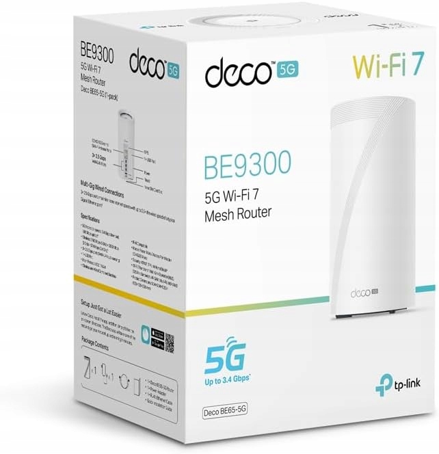 TP-Link Deco BE65-5G Lte (WiFi 7) Wlan router Sim karta 3x 2,5 Gb/s 320 MHz