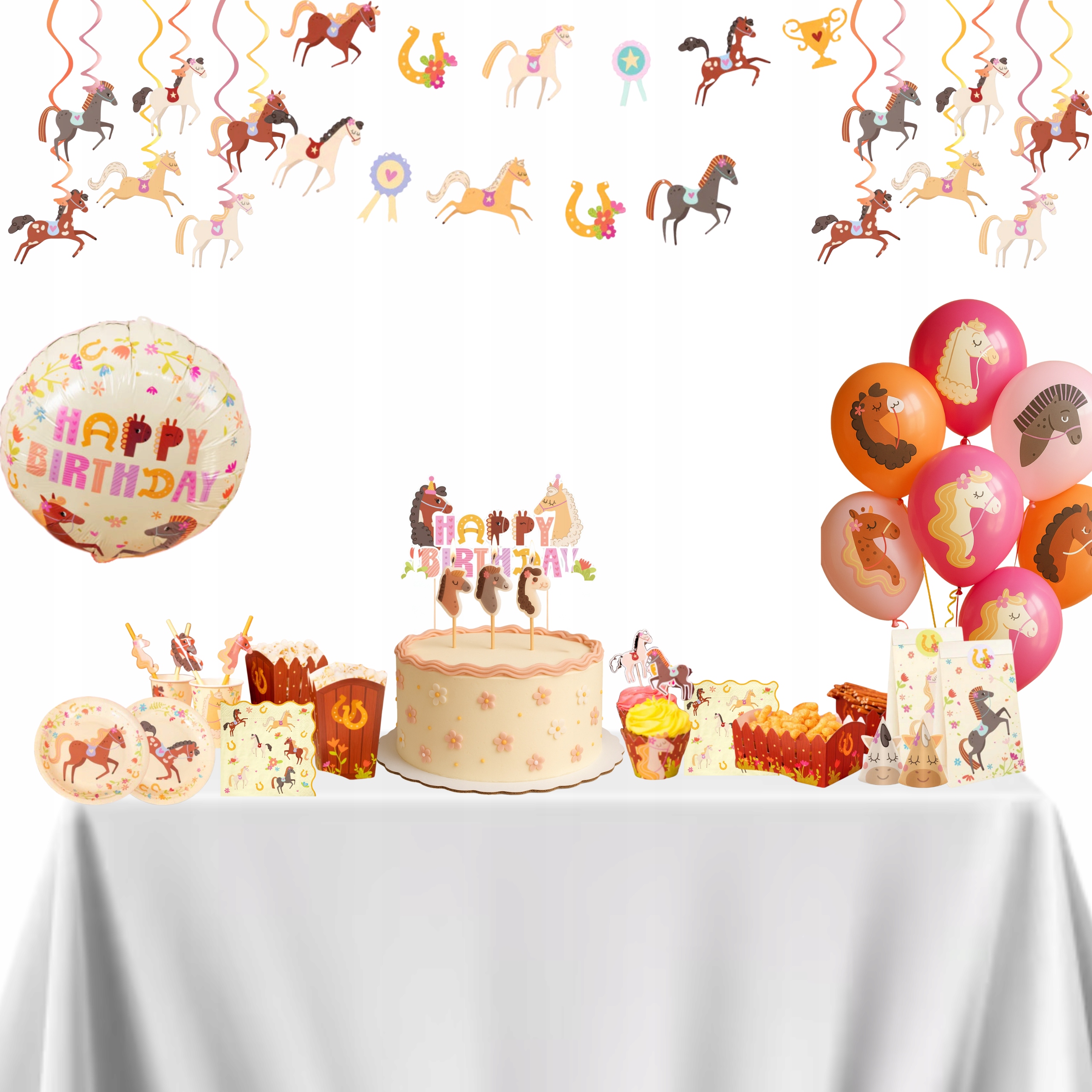 Sada Koníků Na Narozeniny Oslava Pro Fanoušky Koní Dekorace 79 dílků