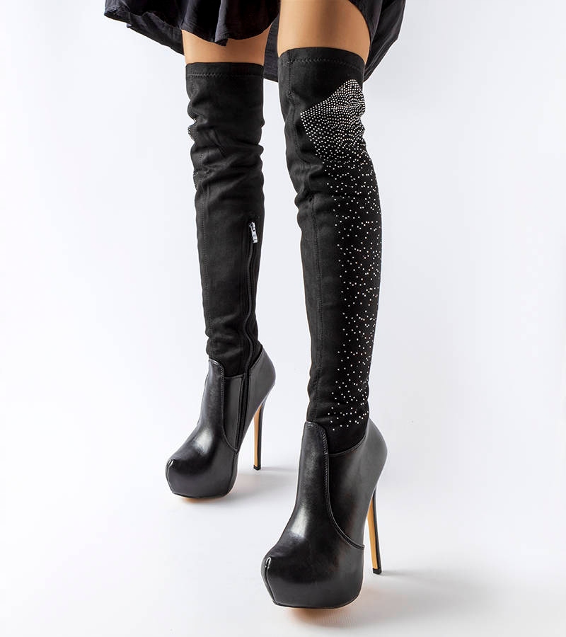 Czarne kozaki na szpilce Zaccaria 39 Oryginalne opakowanie producenta pudełko