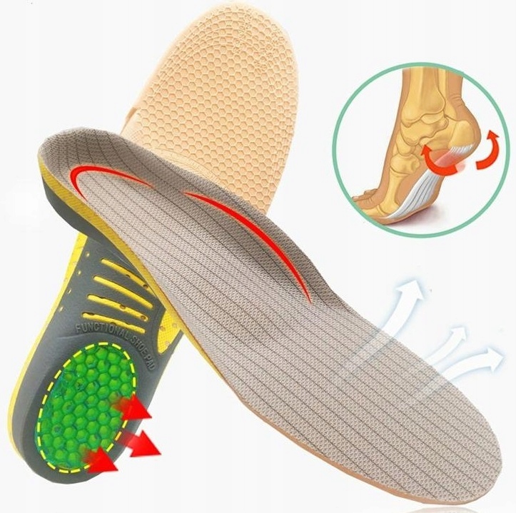 WKŁADKI DO BUTÓW NA PŁASKOSTOPIE KOŚLAWOŚĆ SUPINUJĄCE 35-40 PRZECIWBÓLOWE Model D068