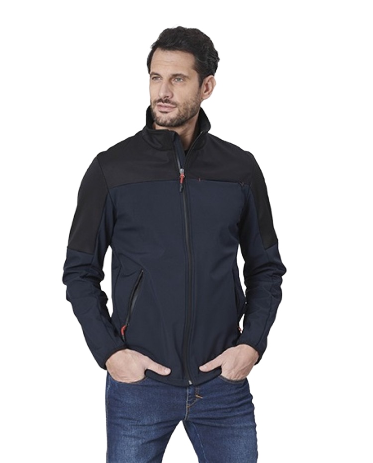 Siggi Tmavě Modrá Softshellová Bunda S Černými Vložkami Pro Muže, Velikost 6BA