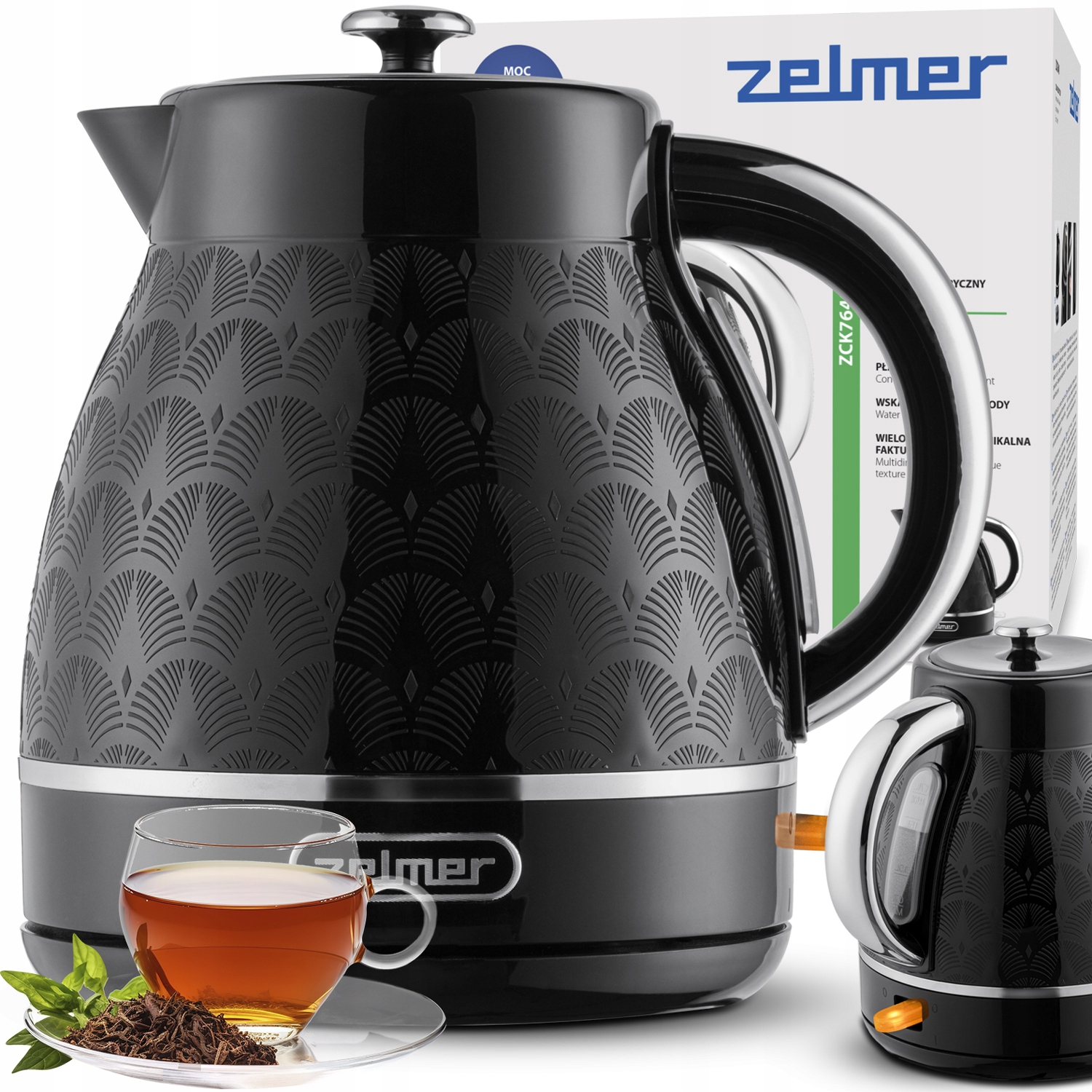 Czajnik Elektryczny Zelmer Bezprzewodowy Płaska Grzałka Cichy 1,7L 2200W