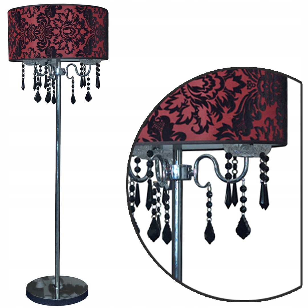 Stojací lampa 3X40W E14 červená Abażur