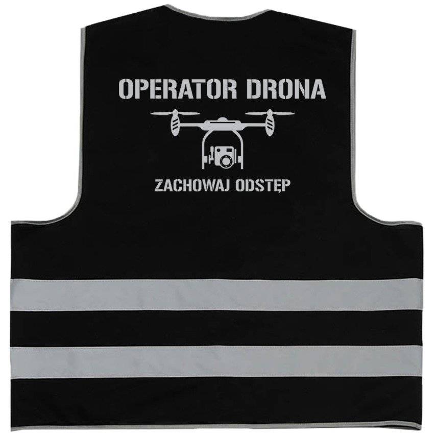 

Czarna kamizelka odblaskowa Operator Drona odblask