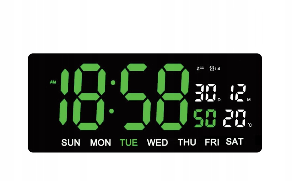 Hodiny Jvd DH3604.2 Čierny Alarm Digitálny Dátumovač Veľký Čitateľný