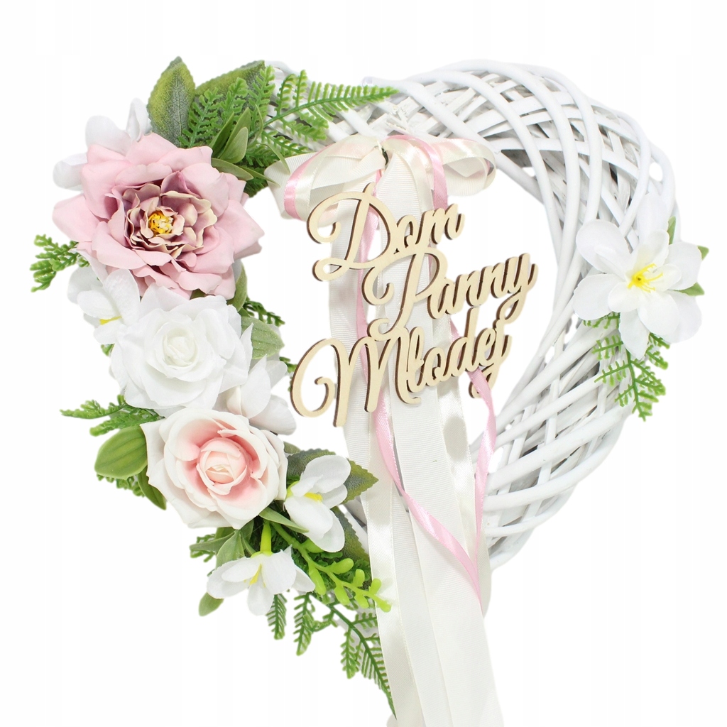 Serce wianek dekoracja drzwi Dom Panny Młodej dekoracja ślubna