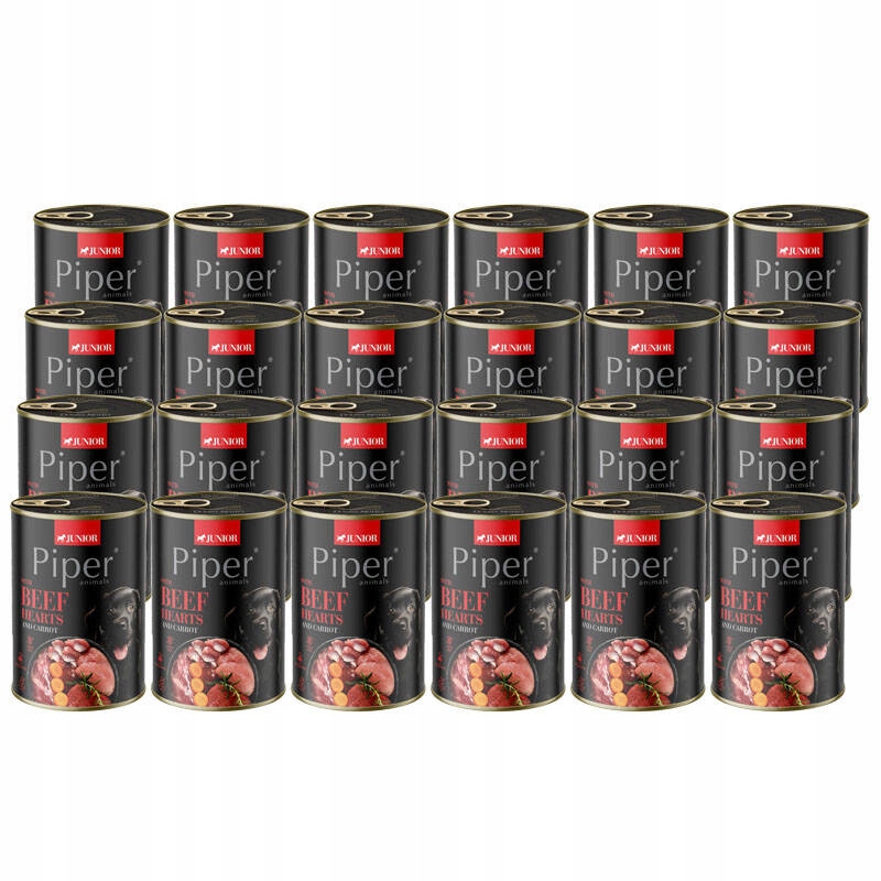 Piper Animals Junior Mokra karma dla psa serca wołowe marchewka 24 x 400 g
