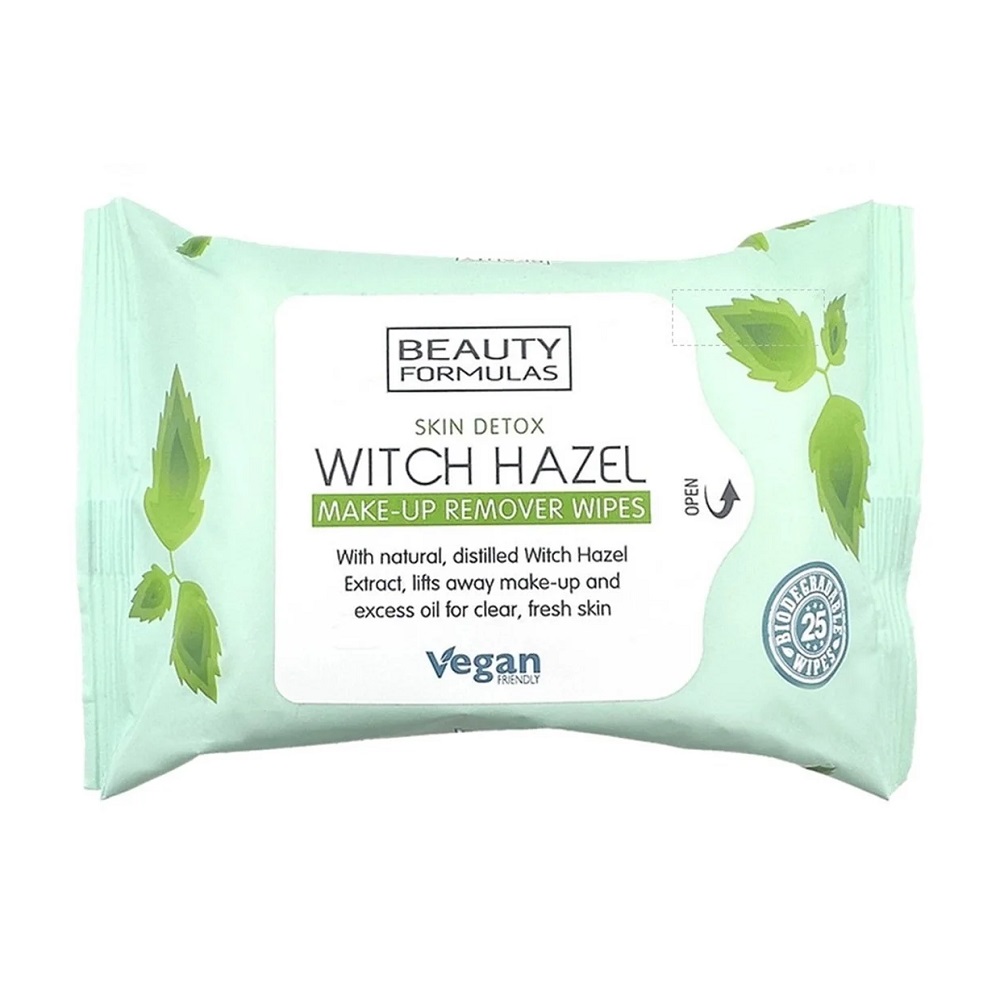 Beauty Formulas Witch Hazel MakeUp Remover Wipes chusteczki do