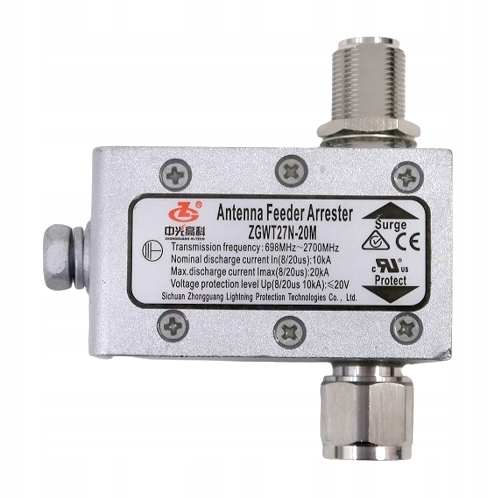 Odgromnik Antenowy Ochronnik Przepięć ZGWT27N-20M przeciwprzepięciowy
