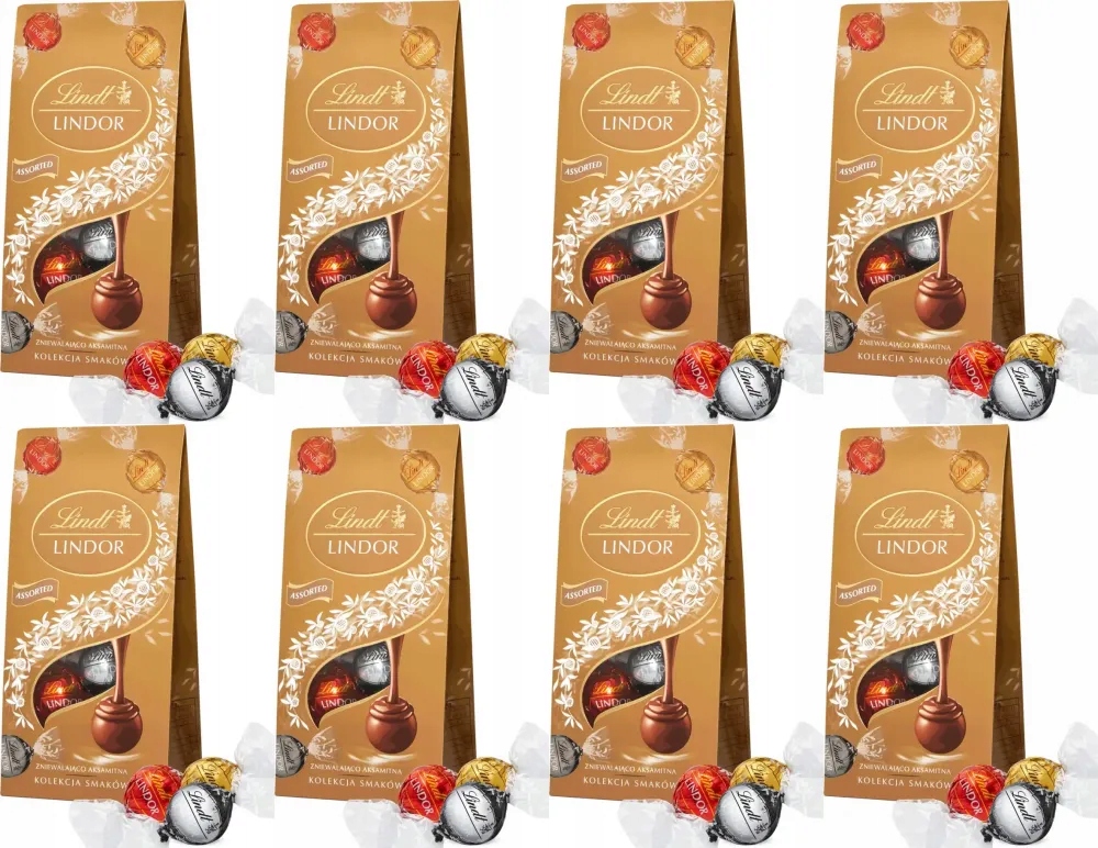 Lindt Lindor Praliny Assorted czekoladowe z nadzieniem 100g x8