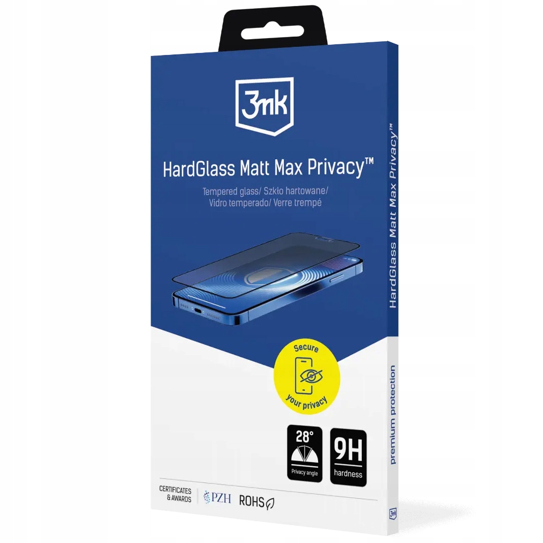 Matowe szkło prywatyzujące Apple iPhone 17 Pro Max 3mk HardGlass Matt