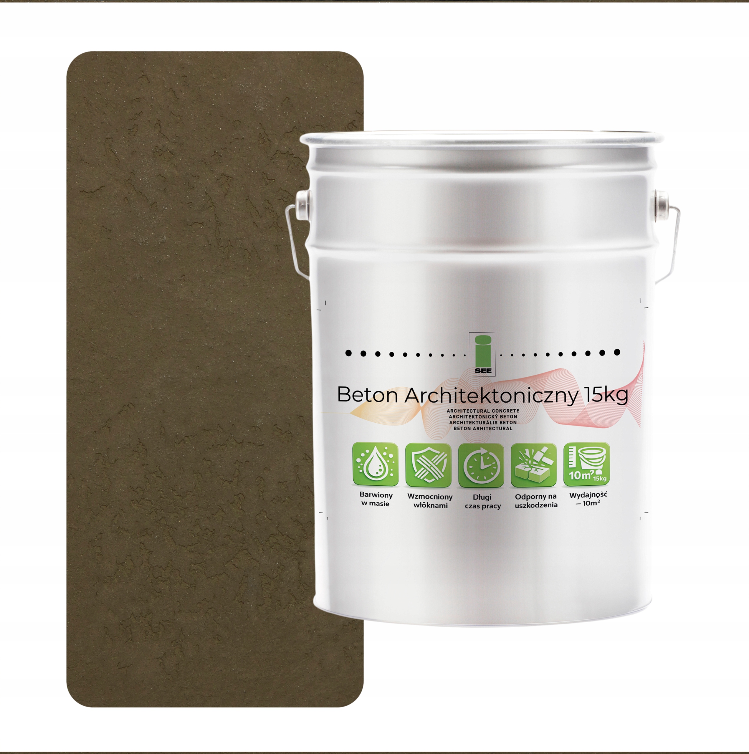 Architektonický betón Vnútorný 15 kg Khaki Tmavý F456| Efekt Loft