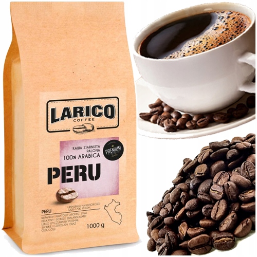 Káva Zrnková Larico Peru 1000g Arabica Pražená Premium Květinová Aroma