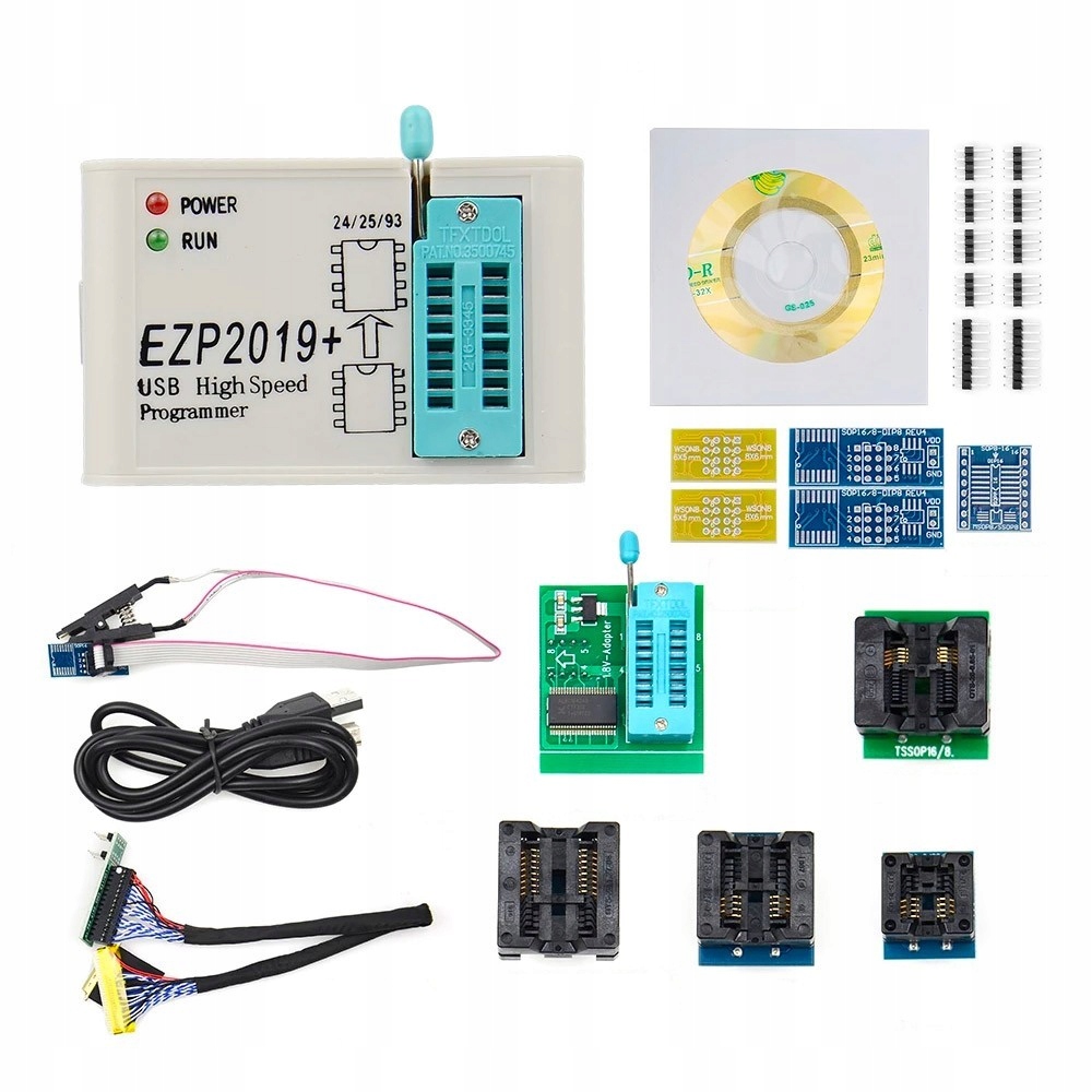 Programator EZP2019+ z 12 adapterami FLASH EEPROM